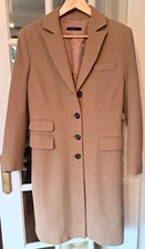 Linea Wool Blend Camel Coat, Size 12