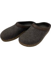 Haflinger Grey 100% Wool Slippers Comfort Clog Style Cozy Loungewear- Size 7