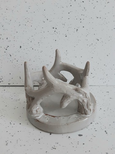 Antler ceramic candle - antler, holder
