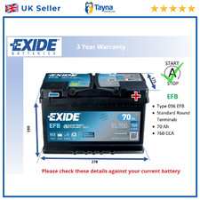 Efb car battery el700 - el700, exide