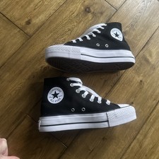 Platform Lift Converse All Star Chuck Taylor Black UK5.5 EU38 High Tops
