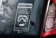 ATTACK DOG Car Sticker - Staffy Guard Window Warning Home Security Sign - V01