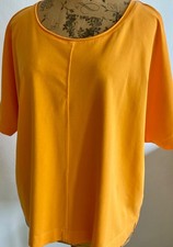 ISCHIKO COTTON/ELASTANE  BRIGHT ORANGE TOP  Size 12 UK 12-14