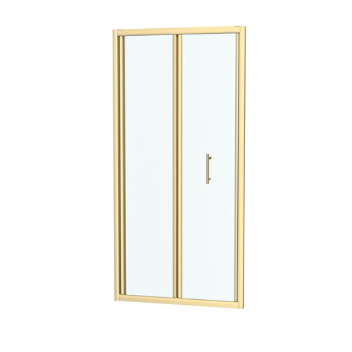 900mm brushed brass - brass, bi-fold