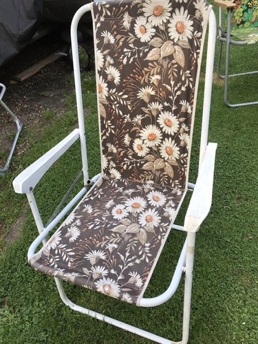 Vintage aluminium deck chair - vintage,