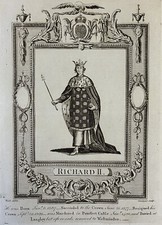 1783 Richard II, King Of England Original Antique Print