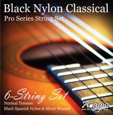 Classical Guitar Black Nylon String Set - Adagio Pro Series Flamenco Pack