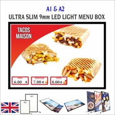 9mm,LED Slim Advertising Lightbox Sign Wall-Mounted Poster Menu Board FrameA1/A2