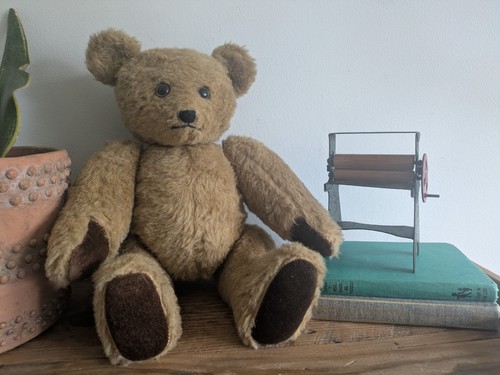 Vintage old large teddy - large, bear