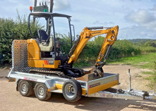 Liugong 1.8ton Digger and Brian James Plant Trailer Combo 3,500kg Trailer