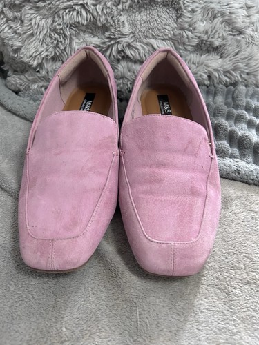 Pink suede leather - leather, m&s
