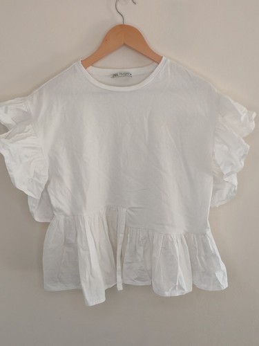 Zara white ruffle hem - zara,