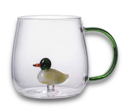 Duck glass mug cup - duck,
