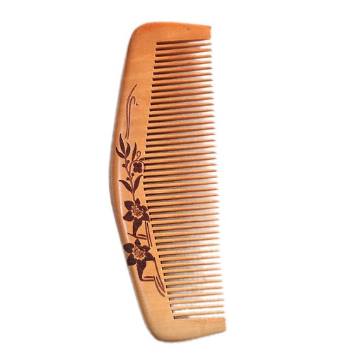 Fine teeth wooden hair comb - wooden,