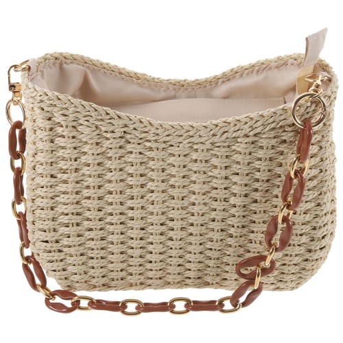 Summer straw tote bag - straw,