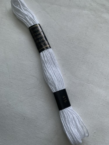 White embroidery thread floss - white,