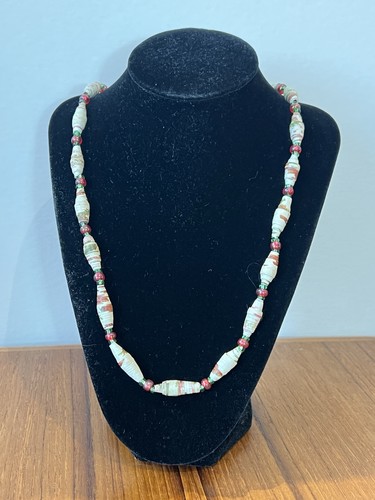Vintage paper bead and plastic - paper,