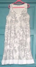 Personal Choice Linen blend Dress Grey & White Floral UK 20