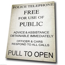 POLICE PHONE BOX SIGN Vintage