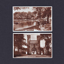 Bradford. 2 x RP Postcards - Manningham Park - Boating Lake & Norman Arch. 1940s