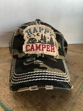 Happy Camper Camo Hat Green