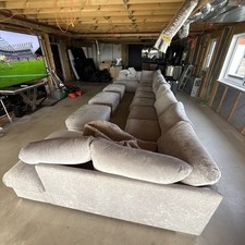 Custom Grey U Shaped Corner Couch Sofa £4500 Value Last In Warehouse 3x Footstal