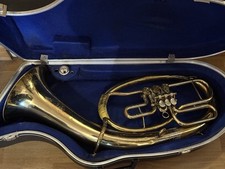 Amati Rotary-valved Oval Euphonium Vintage Tenor Horn + Case & Mouthpiece AS IS