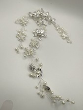 Silver flower pearl bridal - flower,