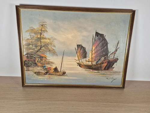 Vintage oil painting - oil,