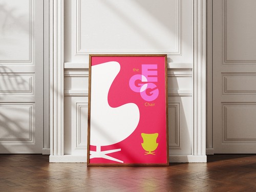 Iconic egg chair vector - egg,