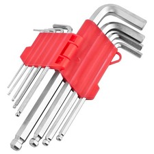 Hex Allen Key Set 9 Piece Extra Reach Long Ball End 1.5-10mm - Hard Case