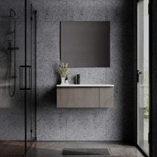 Siena 800mm Wall Hung Bathroom Vanity Unit with Basin - Stone Grey