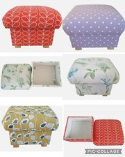 Storage Footstools in Various Fabrics Laura Ashley Pouffe Footstall Designer New