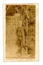 CDV Carte De Visite Victorian portrait gentleman in garden by trellis arch #38