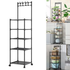 4 Tier Metal Shelving Unit Standing Storage Rack Shelving Unit Kitchen Trolley