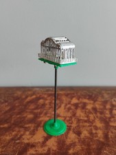 Vintage Dolls House Green & Silver Bird Cage On Stand With Pair Of Budgies