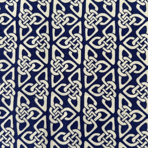 Cotton navy blue - blue, geometric