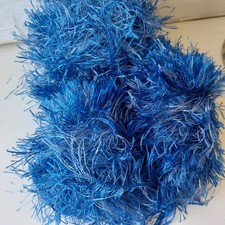 128g   of mixed blue eyelash yarn wool knitting crochet crafts weaving