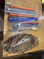 Knitting Needles In Antique Bag