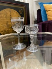 2 antique vit crystal drinking glasses