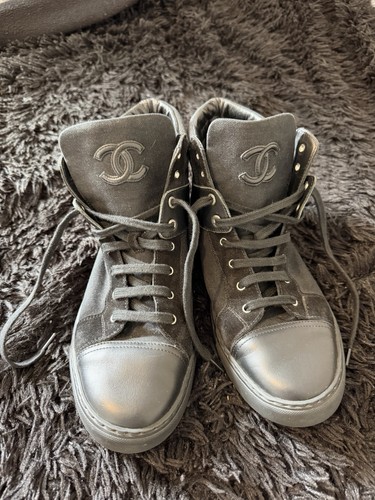 Chanel high top sneaker - chanel, cc