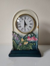 Old Tupton Ware Mantel Clock Floral Design Used Good Condition Working Order