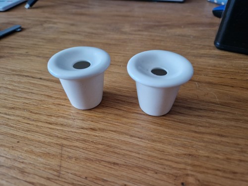 White vintage ceramic inkwells - white,