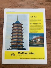 1955 large double sided advert . pih che tah pagoda at soochow .redland tiles 