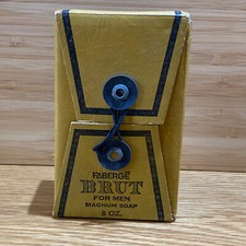Vintage Faberge Brut For Men Magnum Soap in Original Retro Sleeve Packaging 8oz