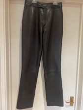 A Brand New Pair of Stunning Quality Genuine Leather Black Trousers - Size 10A