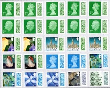 80 BARCODED 2nd CLASS, USED UNFRANKED LARGE PART OG.