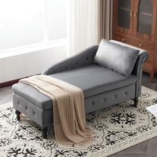 Velvet Chaise Lounge Sofa With