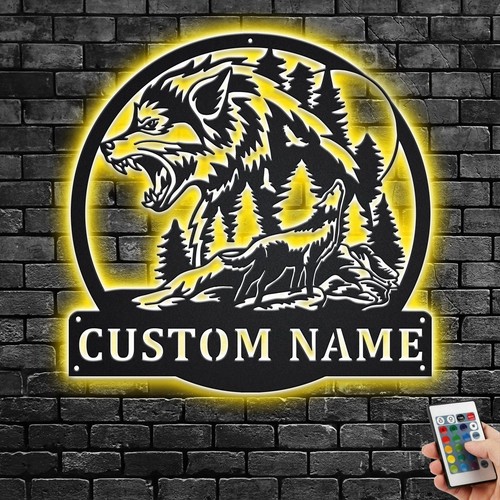 Custom mountain wolf metal - mountain,