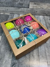 Anthropologie Opaque Glass Baubles Ornaments Set of 9 Rainbow Large Xmas Decs